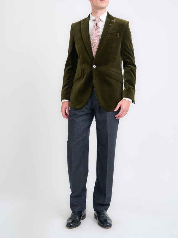 Favourbrook Olive Velvet Cotton Newport Jacket