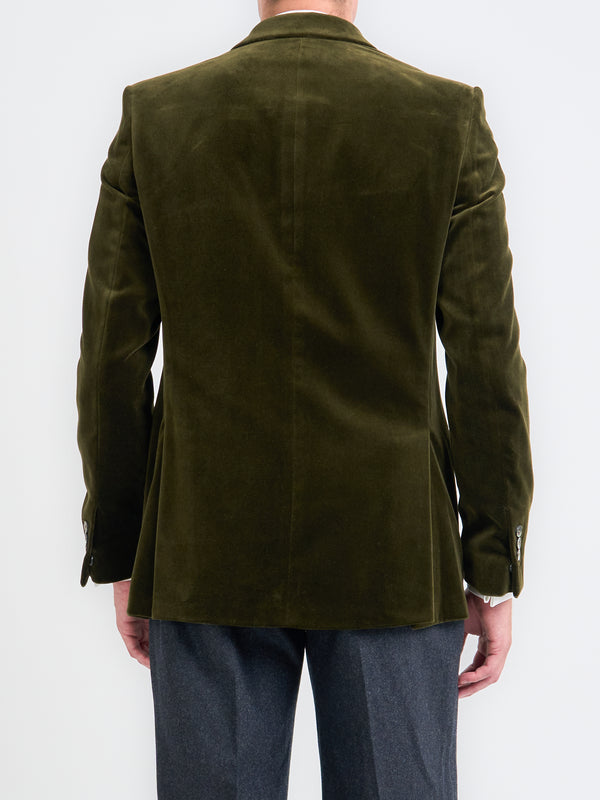 Favourbrook Olive Velvet Cotton Newport Jacket
