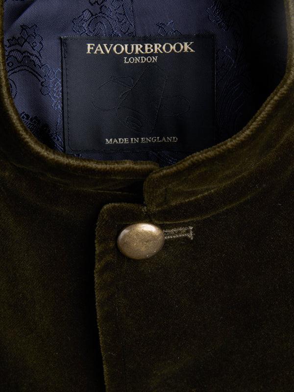 Favourbrook Olive Velvet Cotton Wiltshire Gilet