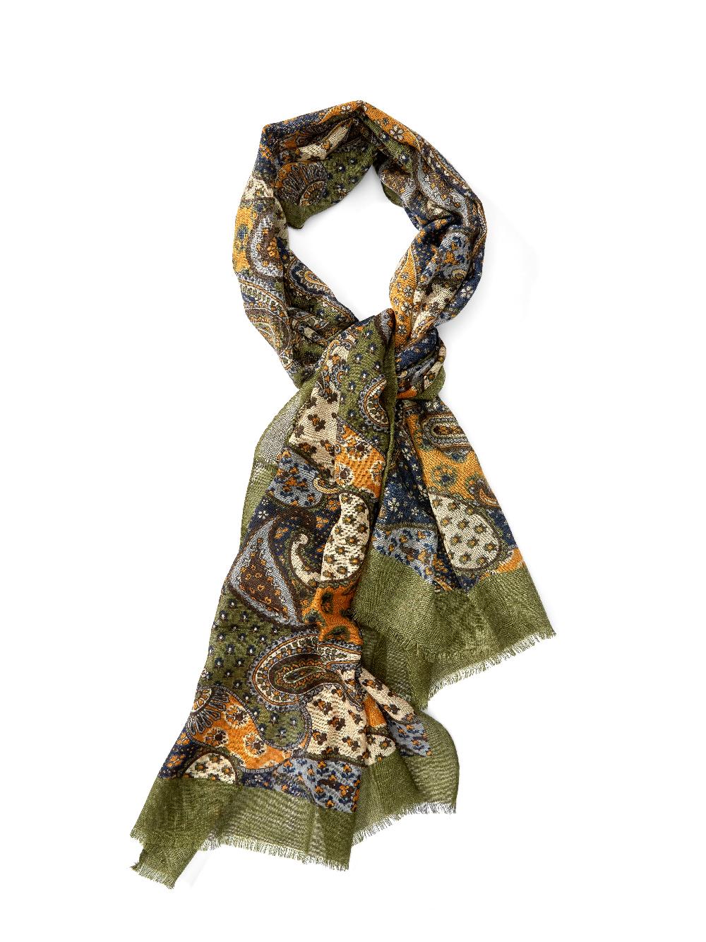 Favourbrook Olive Woodstock Wool Scarf