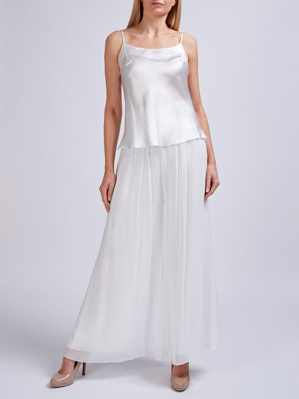 Favourbrook Palazzo Pants Ivory Plain Georgette