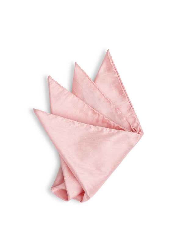 favourbrook Pink Douppion Silk Pocket Square