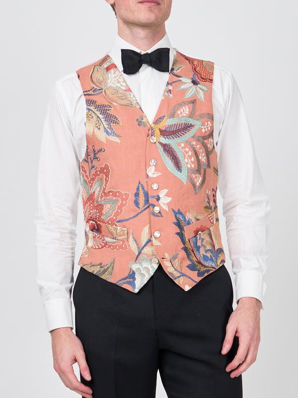 favourbrook Pink Fulford Single Breasted Waistcoat