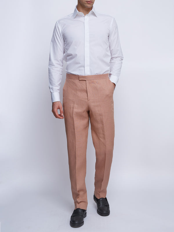 Favourbrook Pink Sidmouth Linen Dress Trouser