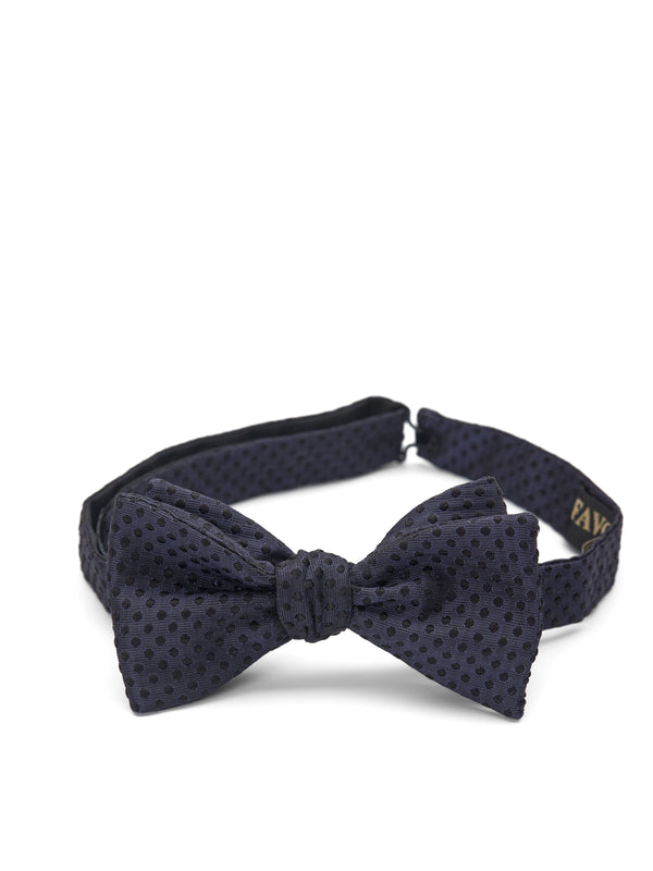 favourbrook Purple Black Spots Silk Bow Tie