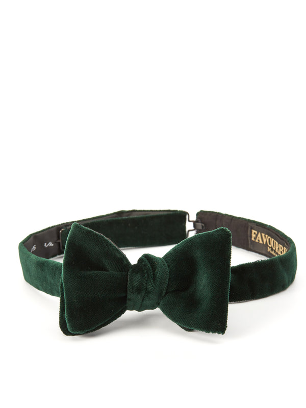 favourbrook Racing Green Velvet Bow Tie