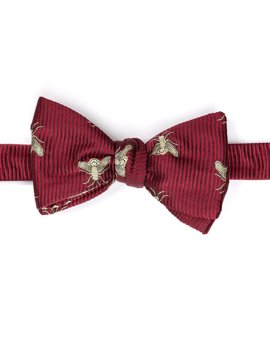 Favourbrook Red Gold Bees Silk Bow Tie