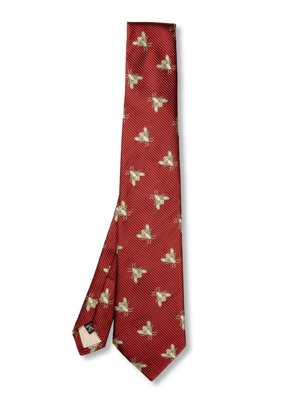 favourbrook Red Gold Bees Silk Tie