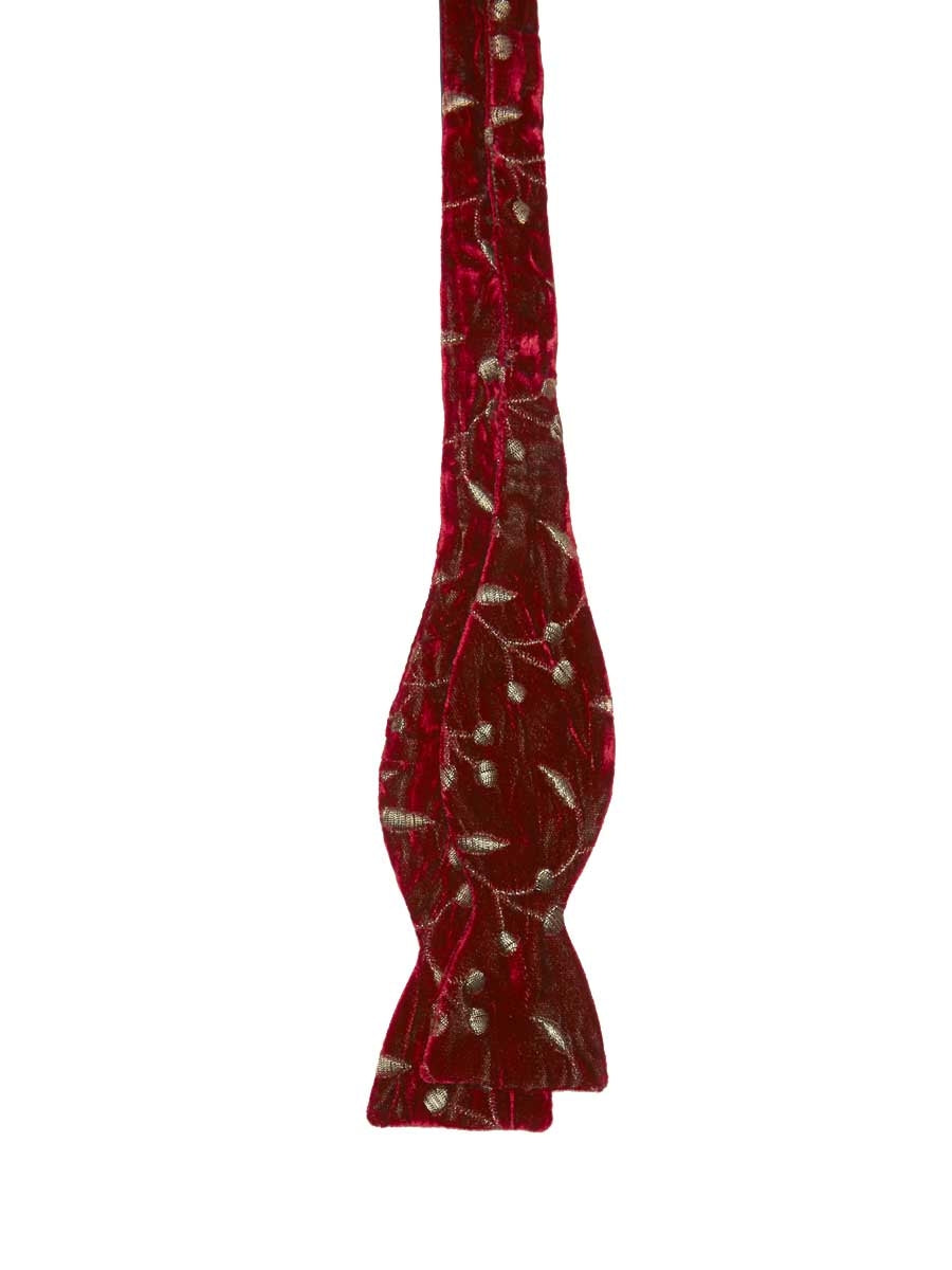 Favourbrook Red Lurex Berries Silk/Rayon Bow Tie
