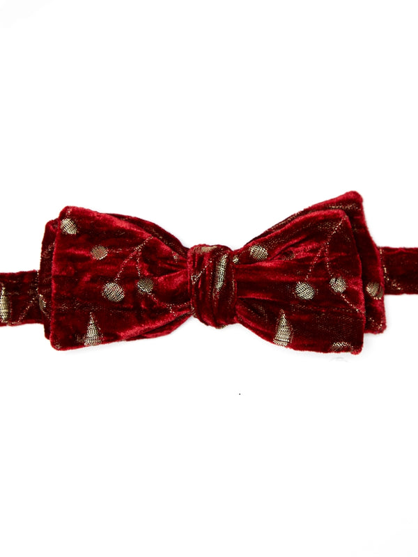 favourbrook Red Lurex Berries Silk/Rayon Bow Tie