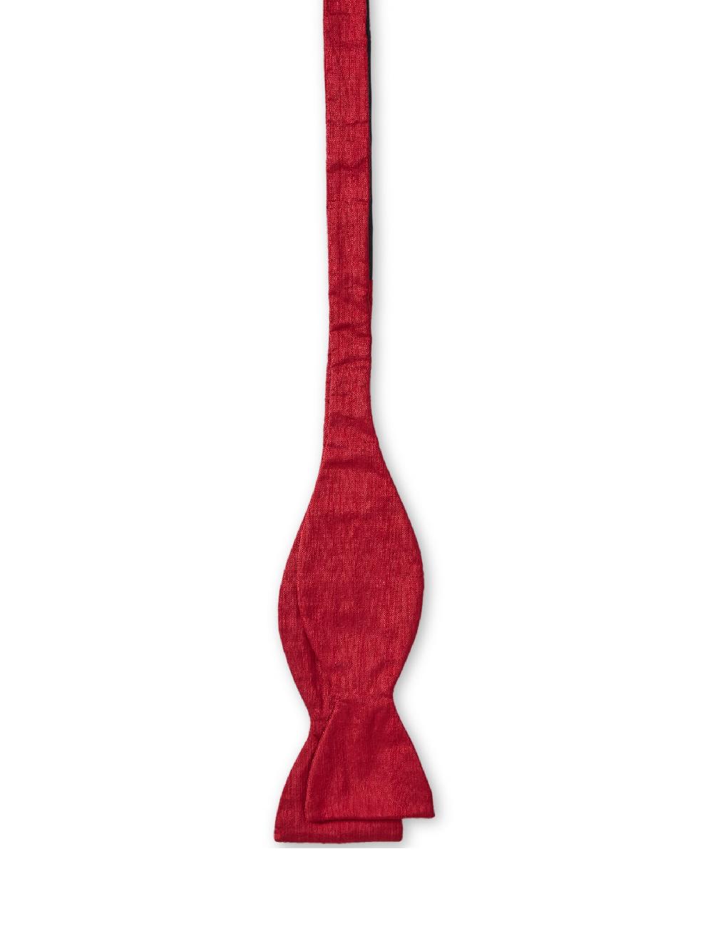 Favourbrook Ruby Red Silk Douppion Bow Tie