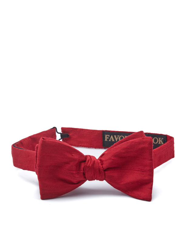 favourbrook Ruby Red Silk Douppion Bow Tie