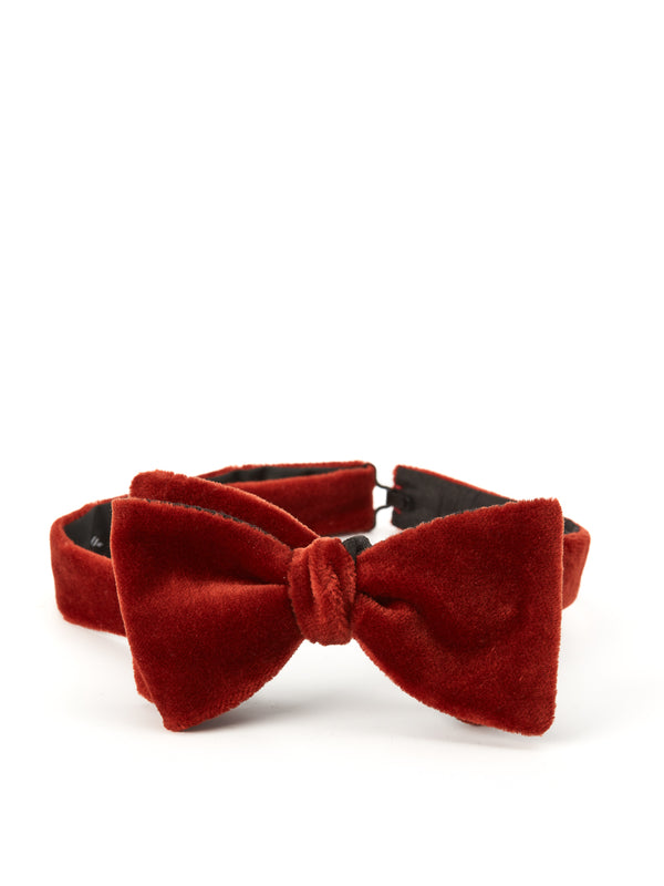 favourbrook Rust Velvet Bow Tie