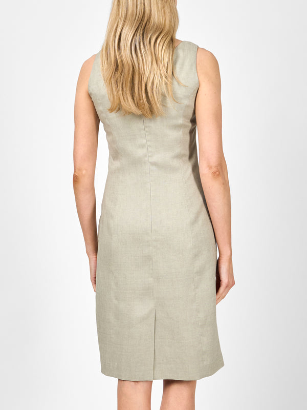 Favourbrook Shift Dress Stone Plain Linen