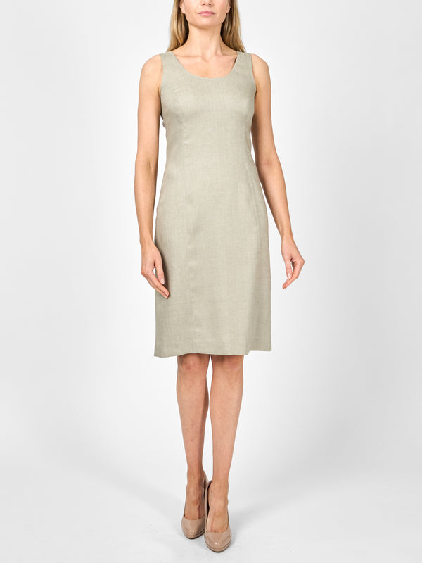favourbrook Shift Dress Stone Plain Linen