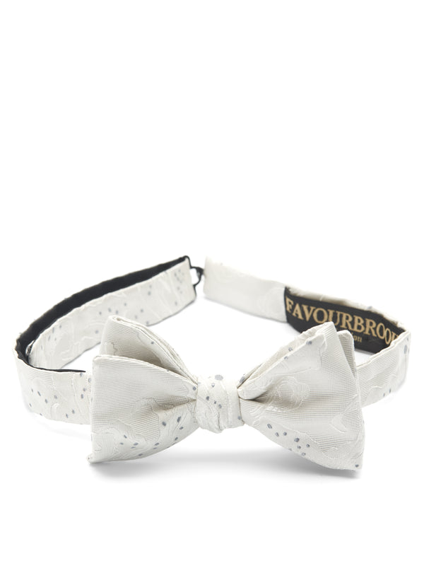 favourbrook Silver Chinois Silk Bow Tie