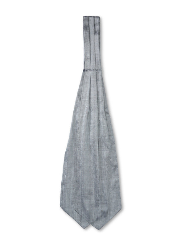 favourbrook Silver Douppion Silk Cravat