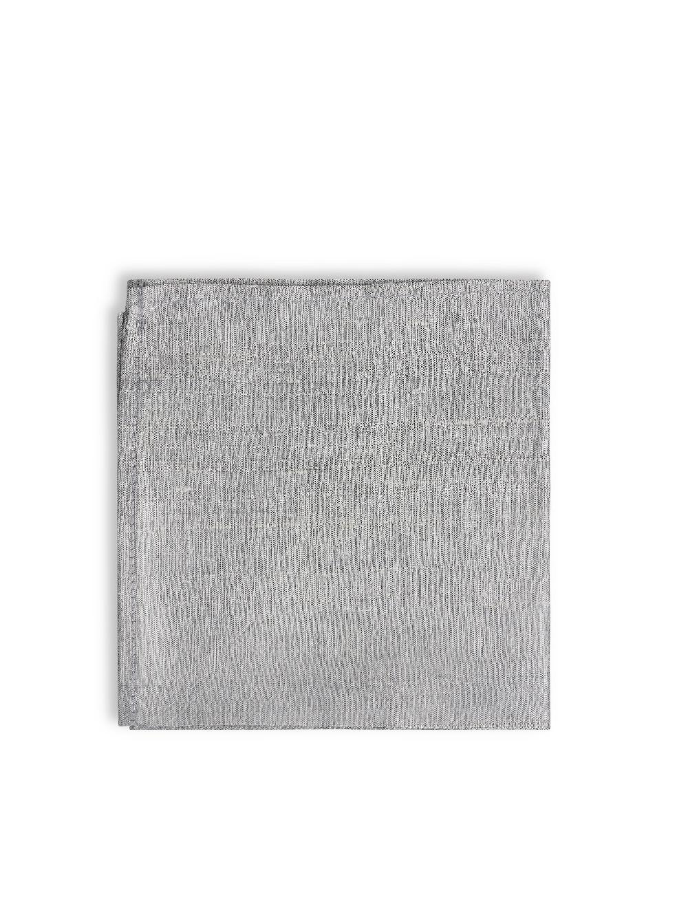 Favourbrook Silver Douppion Silk Pocket Square