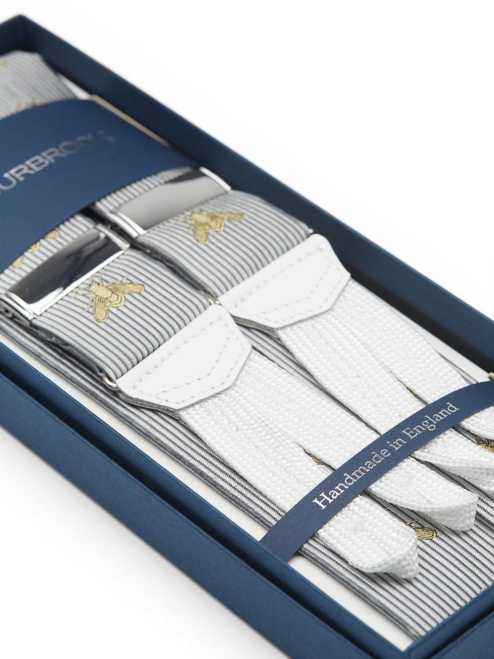 Favourbrook Silver Gold Bees Silk Braces