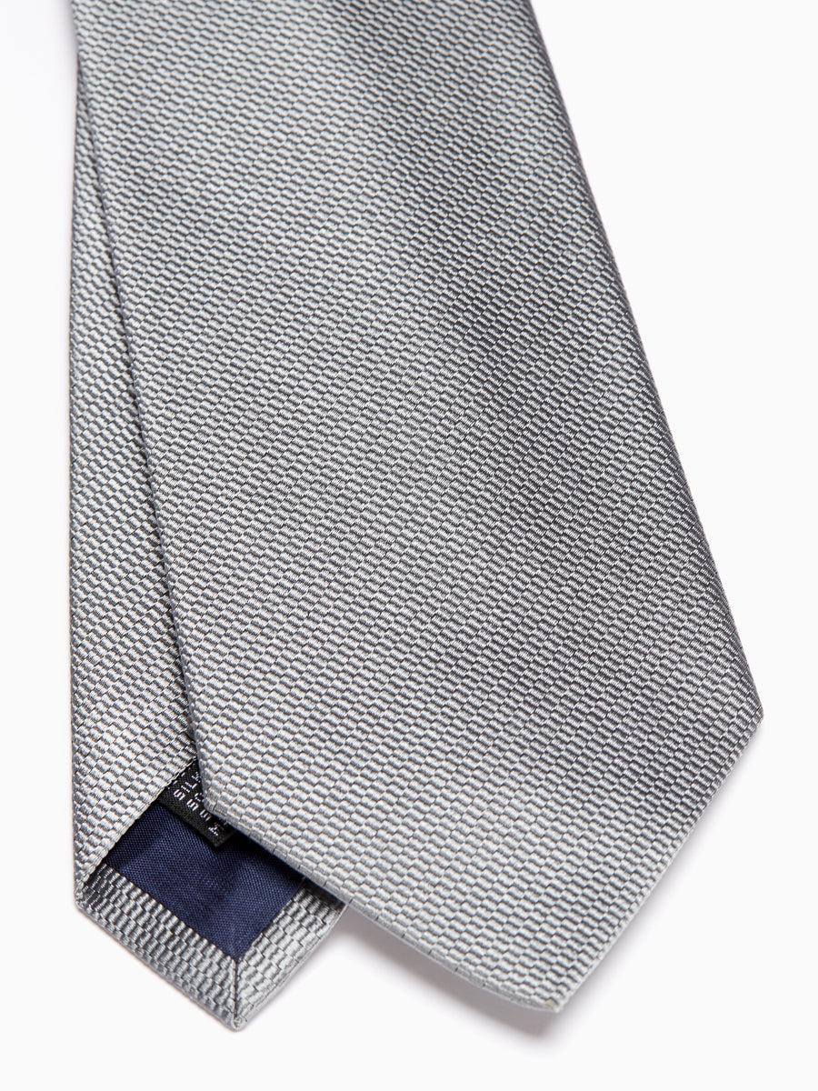 Favourbrook Silver Woven Silk Tie