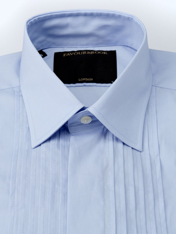 Favourbrook Sky Blue Poplin Pintuck Dress Shirt