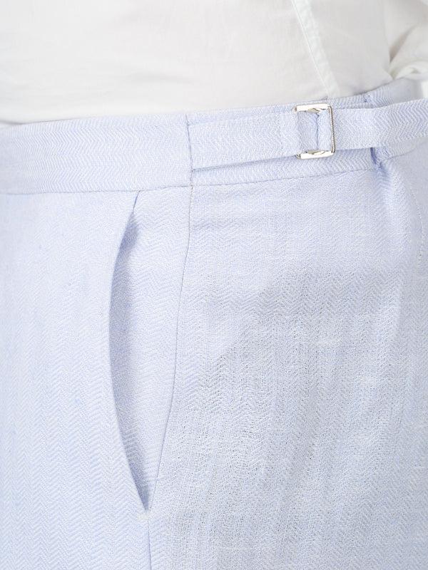 Favourbrook Sky Blue Randwick Linen Dress Trouser