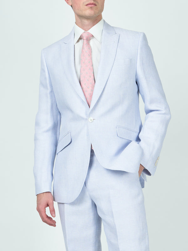 favourbrook Sky Blue Randwick Linen Ebury Jacket