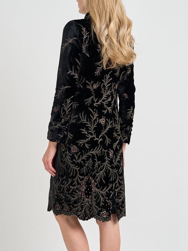 Favourbrook Soho Coat Black Rushden Silk Velvet