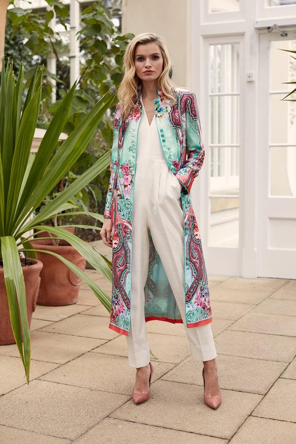 Favourbrook Tailored Jumpsuit Ivory Silk Tasar