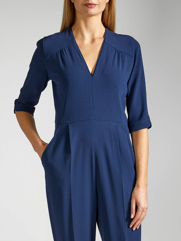 Favourbrook Tailored Jumpsuit Navy Heavy Crepe