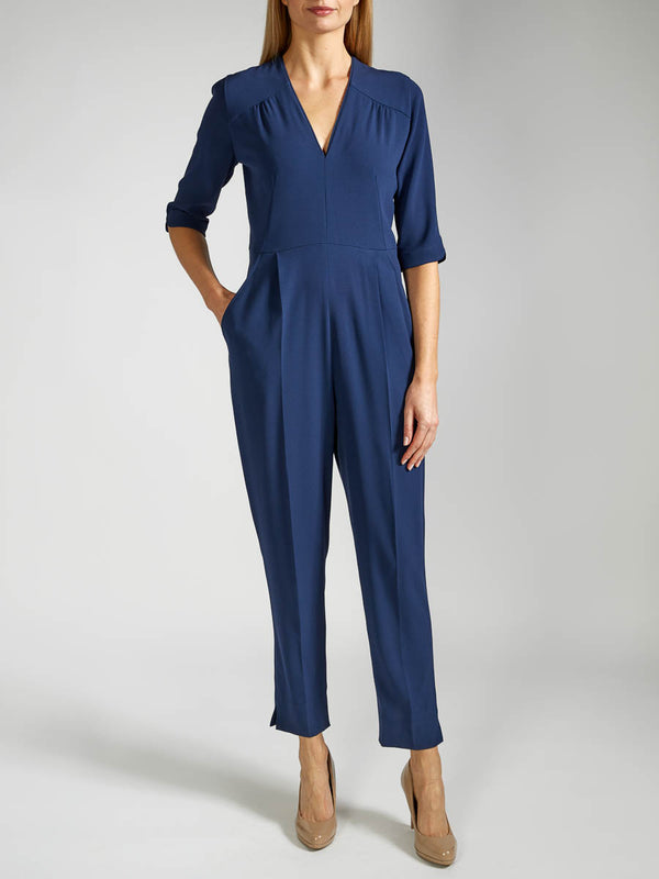 favourbrook Tailored Jumpsuit Navy Heavy Crepe
