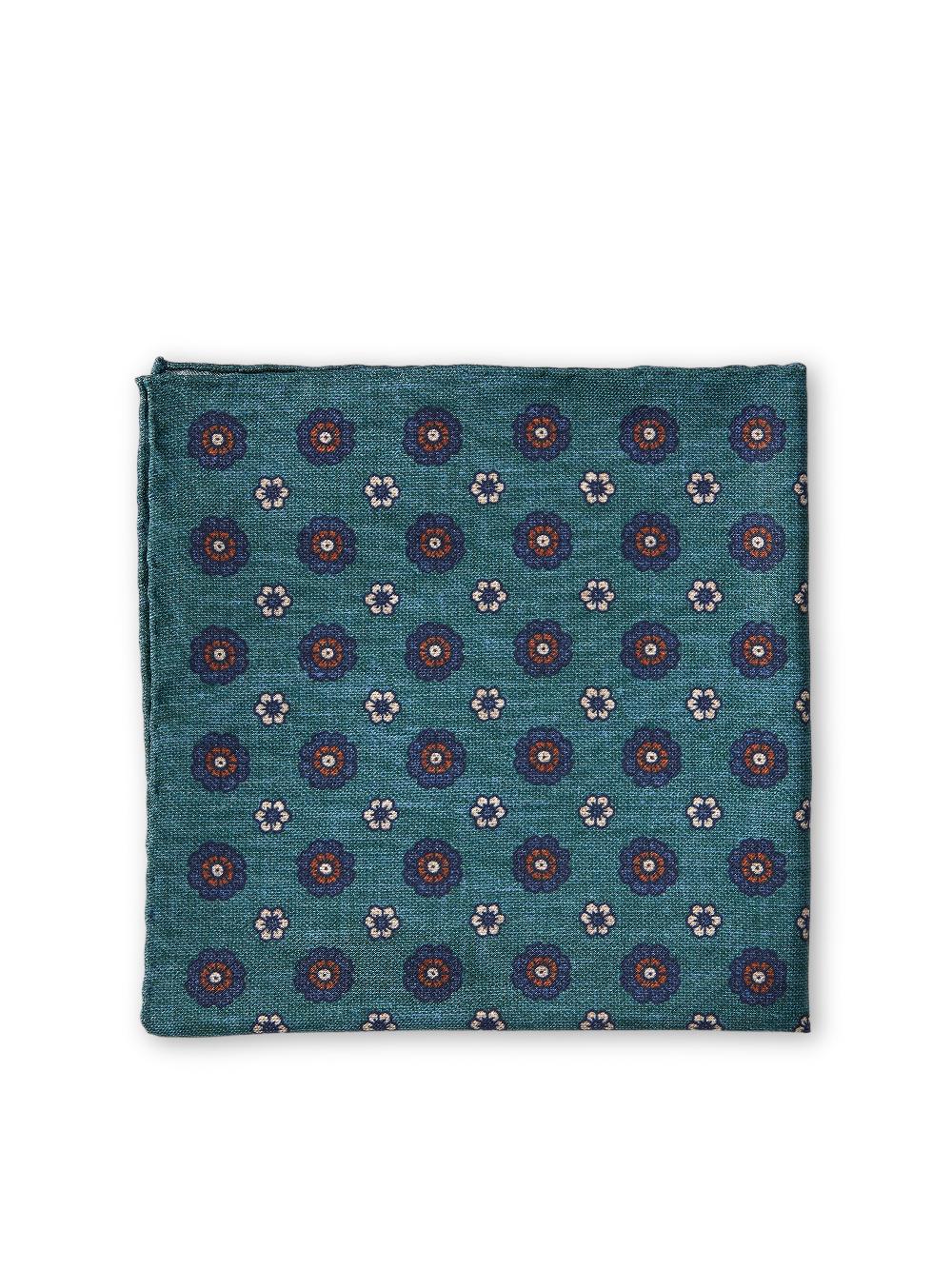 Favourbrook Teal Chartwell Silk Pocket Square
