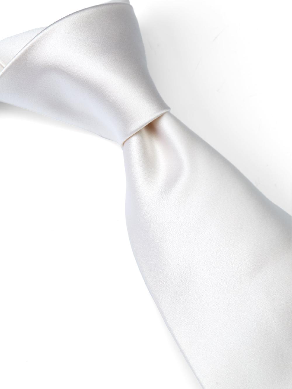 Favourbrook White Duchesse Satin Silk Tie