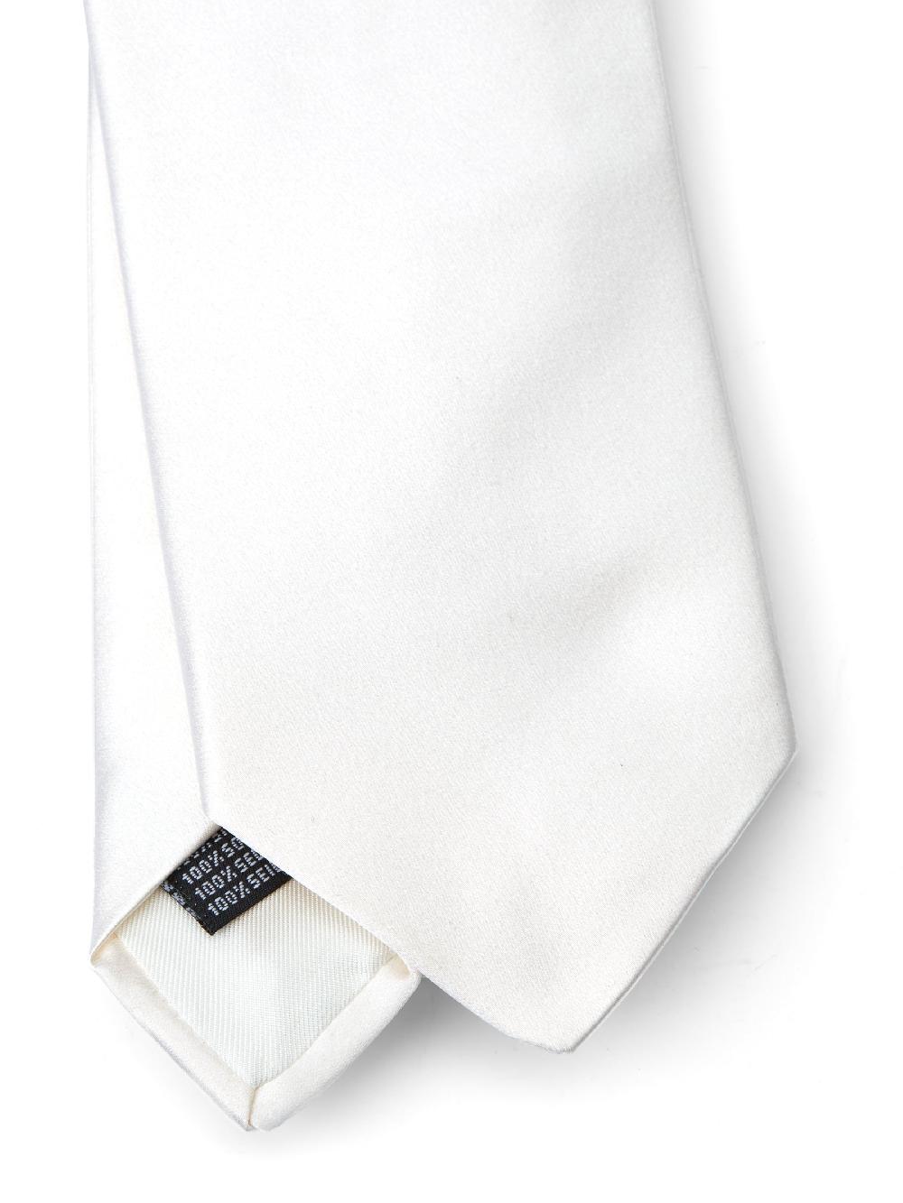 Favourbrook White Duchesse Satin Silk Tie
