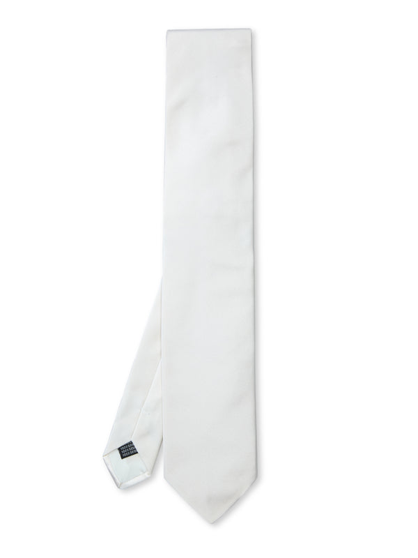 favourbrook White Duchesse Satin Silk Tie