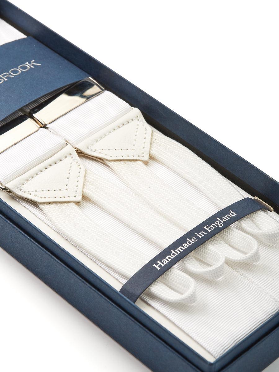 Favourbrook White Moire Silk Braces