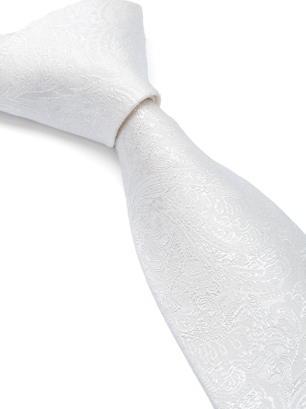 Favourbrook White Paisley Silk Tie