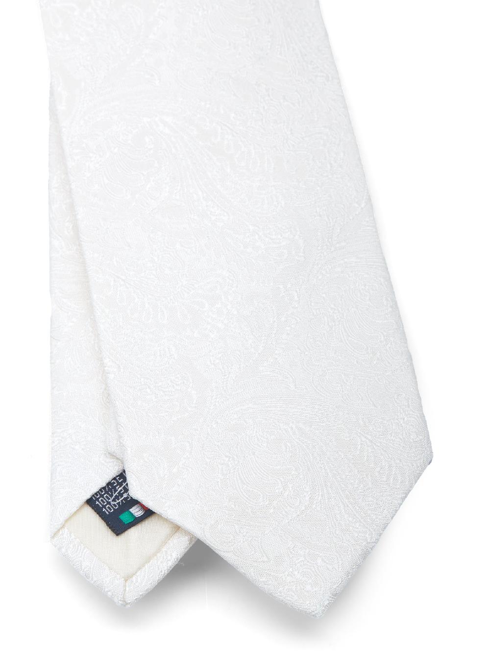 Favourbrook White Paisley Silk Tie