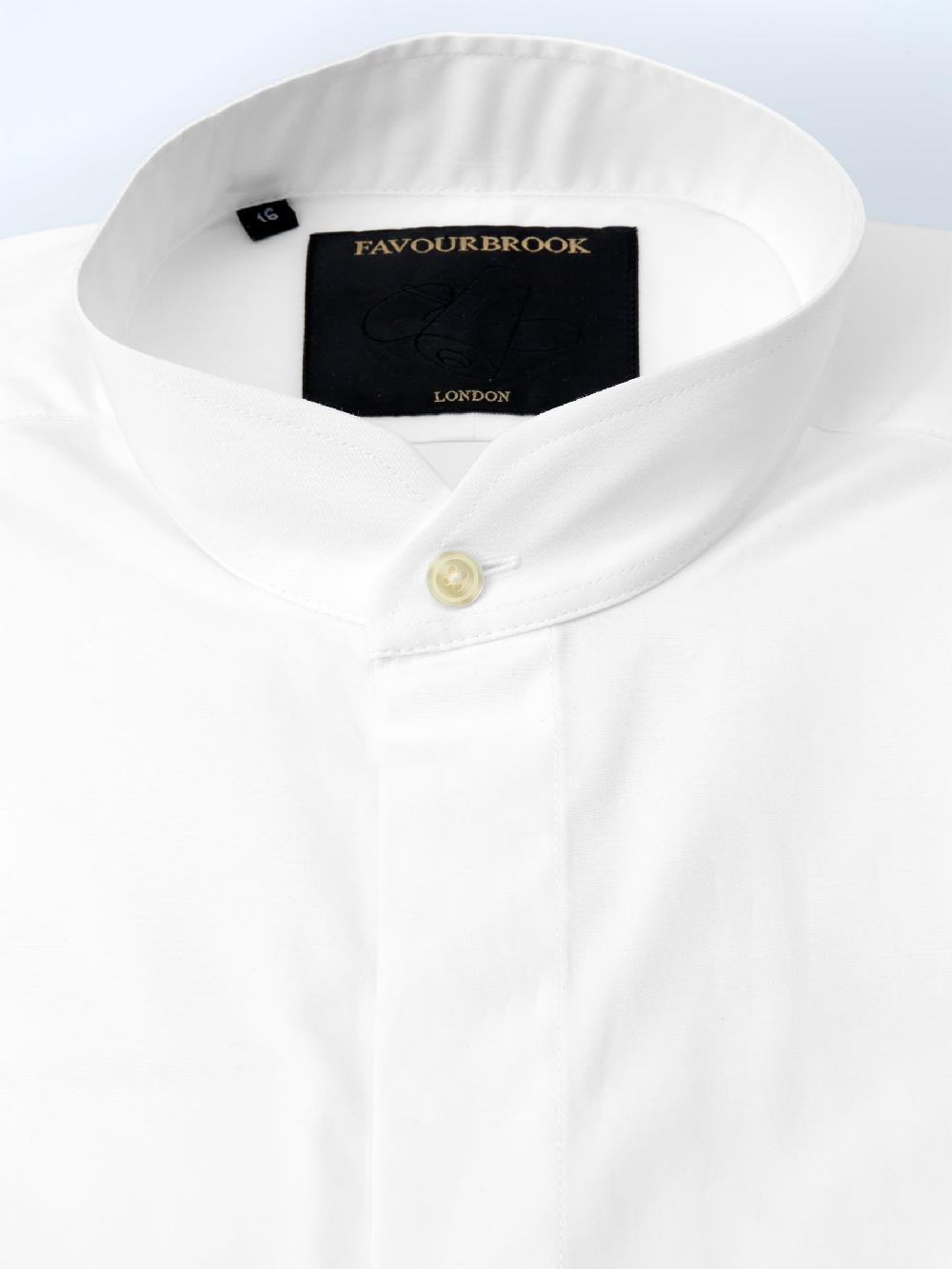 Favourbrook White Poplin Cotton Nehru Shirt