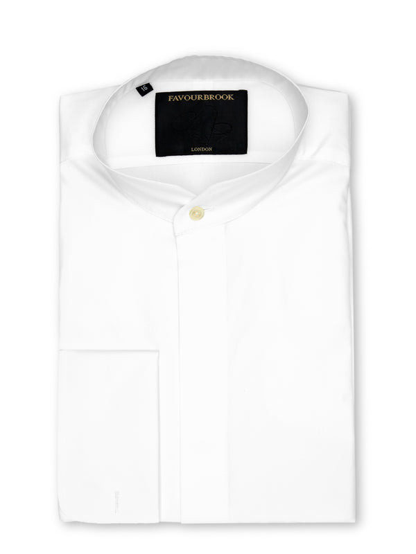 favourbrook White Poplin Cotton Nehru Shirt