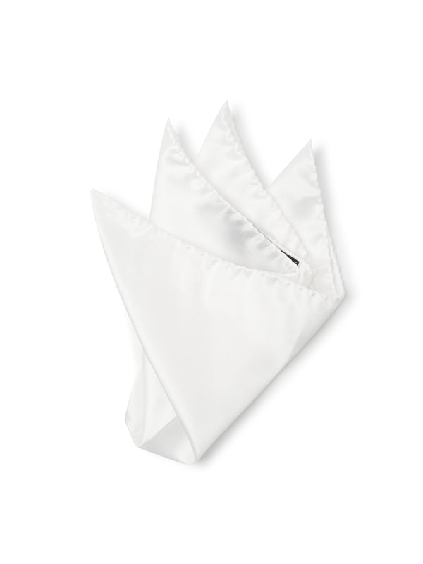 favourbrook White Satin Silk Pocket Square