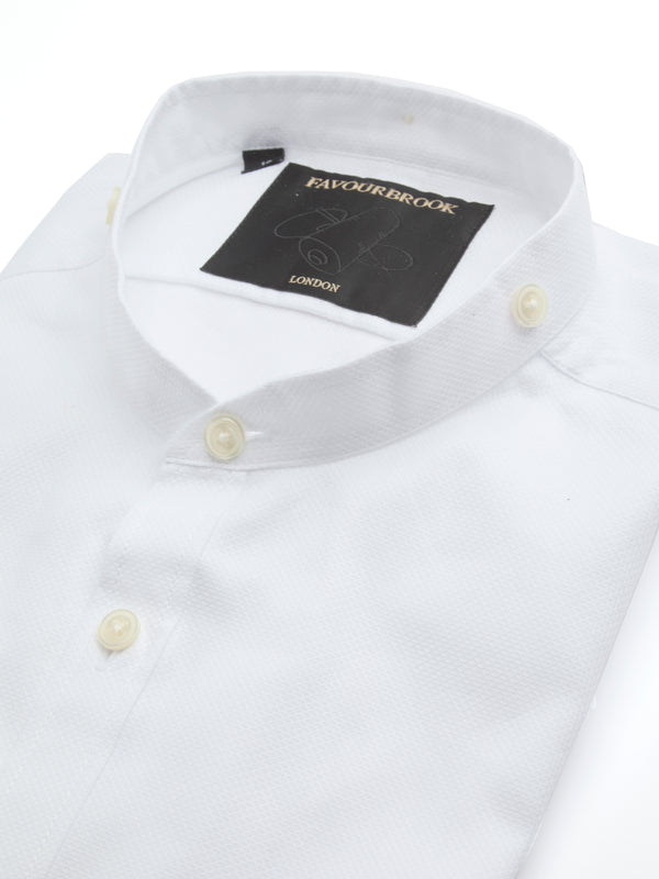 Favourbrook White Sloane Cotton Bib Grandad Shirt