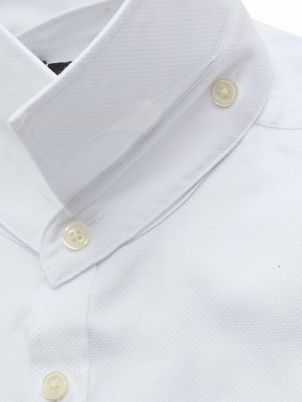 favourbrook White Sloane Cotton Bib Grandad Shirt
