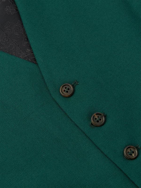 Favourbrook Forest Green Wool Single Breasted Waistcoat