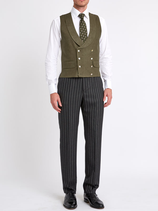 Favourbrook Green Padworth Linen Double Breasted Waistcoat