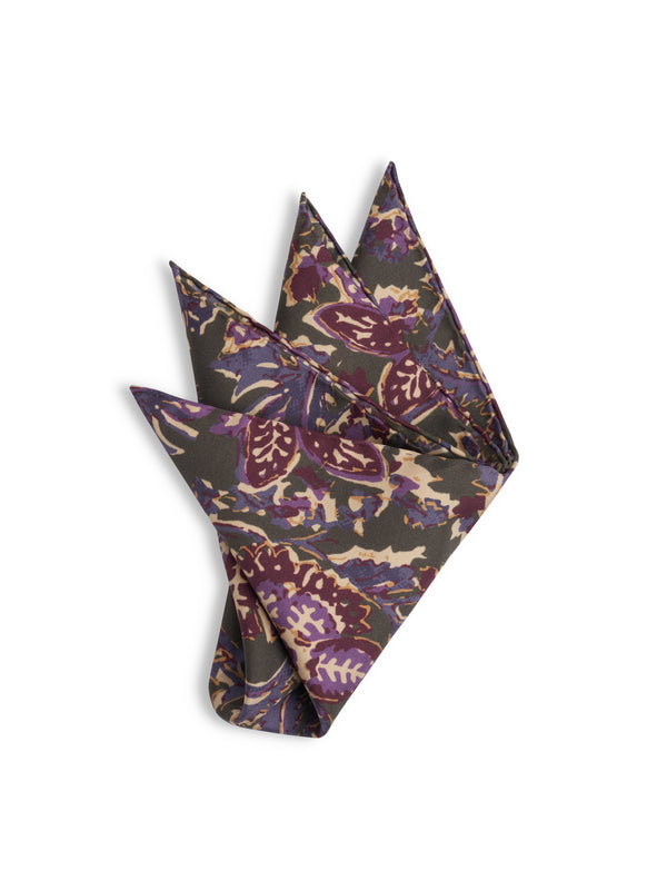 favourbrook Green / Purple Charleston Silk Pocket Square