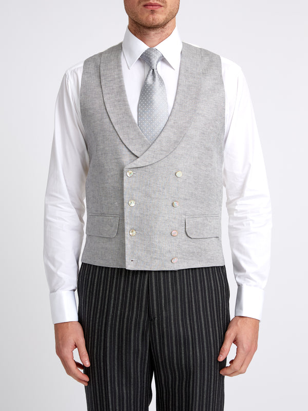 favourbrook Grey Frampton Double Breasted Waistcoat