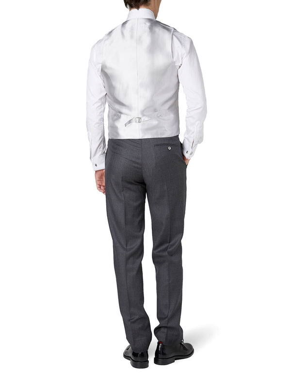Favourbrook Grey Gabardine Wool Double Breasted Waistcoat