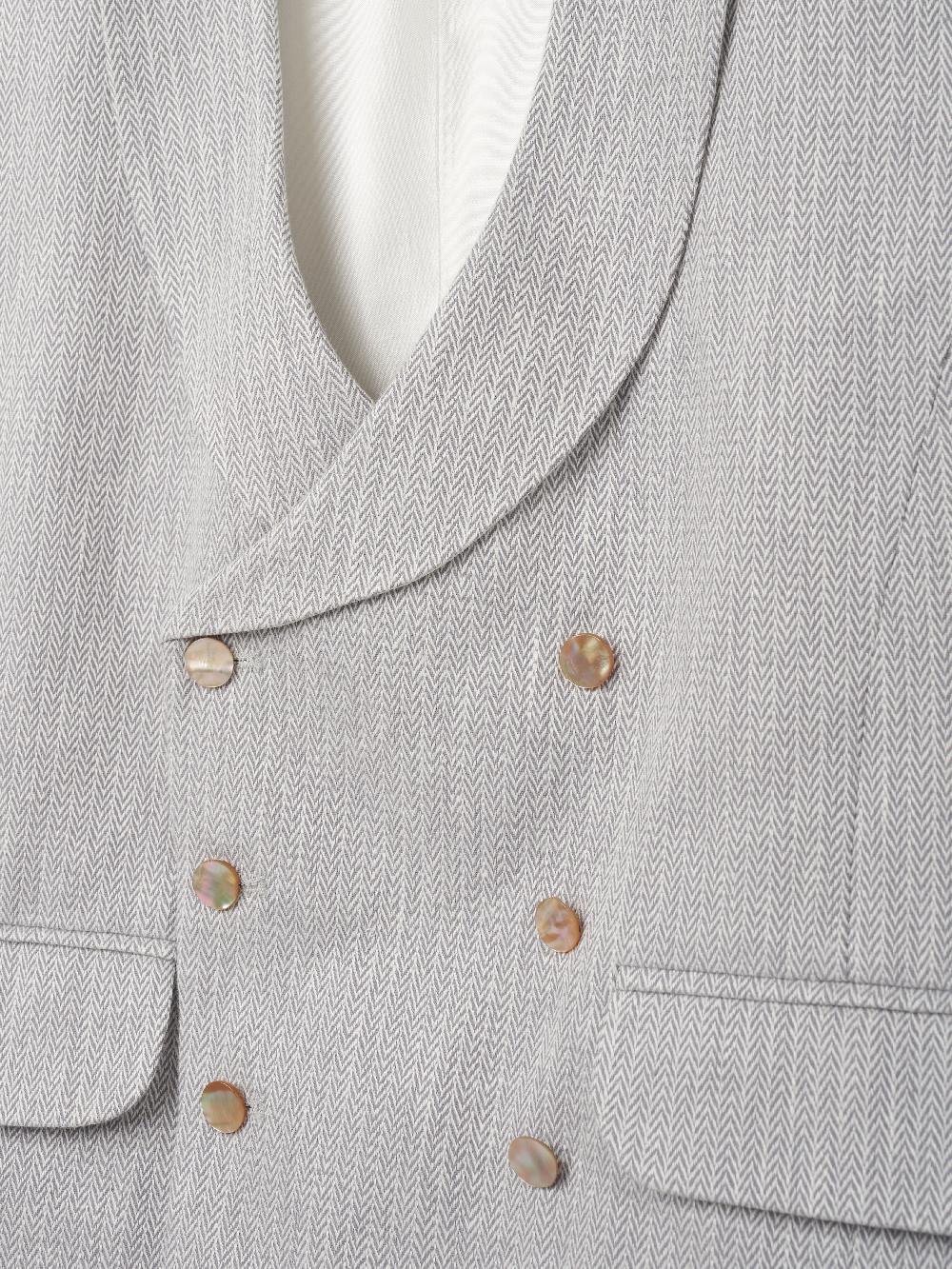 Favourbrook Grey Jeffries Linen Double Breasted Waistcoat