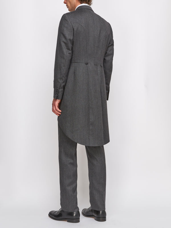 Favourbrook Grey Norfolk Herringbone Wool Morning Coat